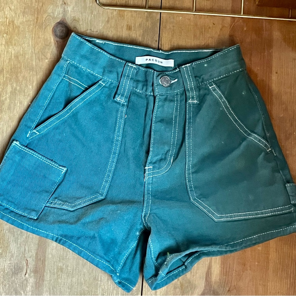 PacSun Teal Cargo Shorts